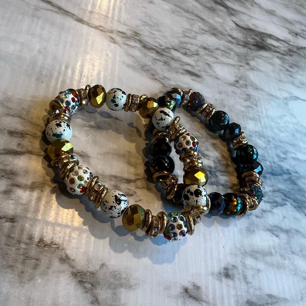 Pair of Stretchy Beaded Bracelets